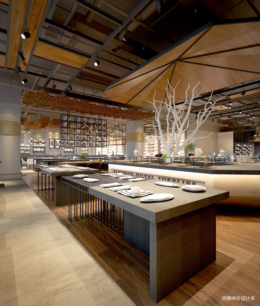空间叙事与商业赋能 上海帆舟酒店用品商业展示1500㎡设计解析